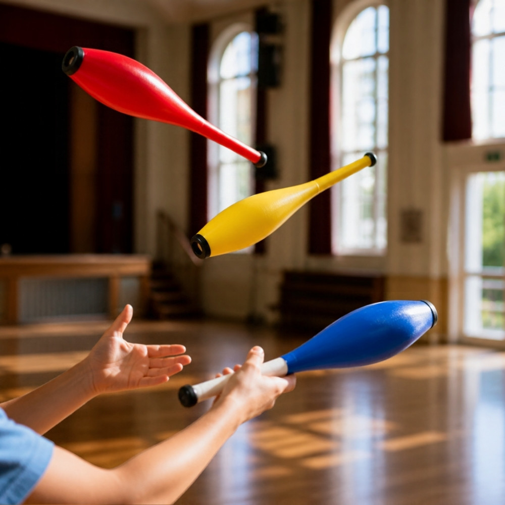 Juggling clubs, set of three